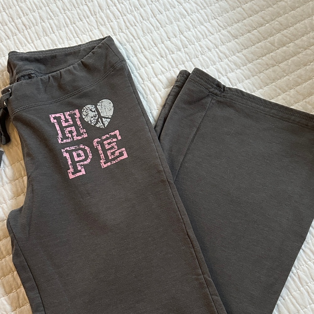 Gray hope peace sign sweats